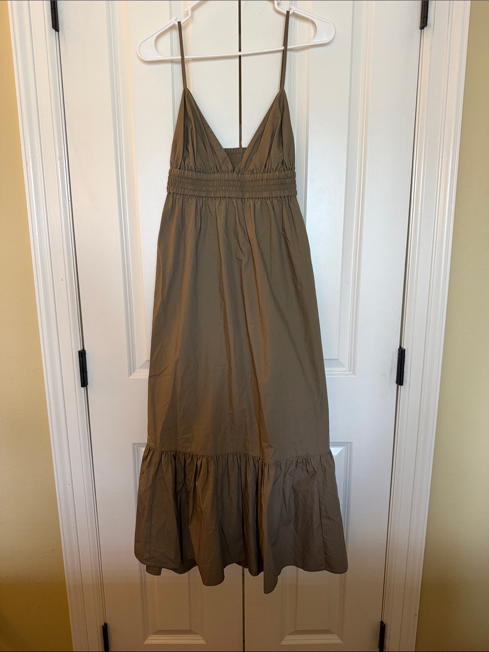 Banana Republic Khaki/brown Spaghetti-Strap Maxi Dress